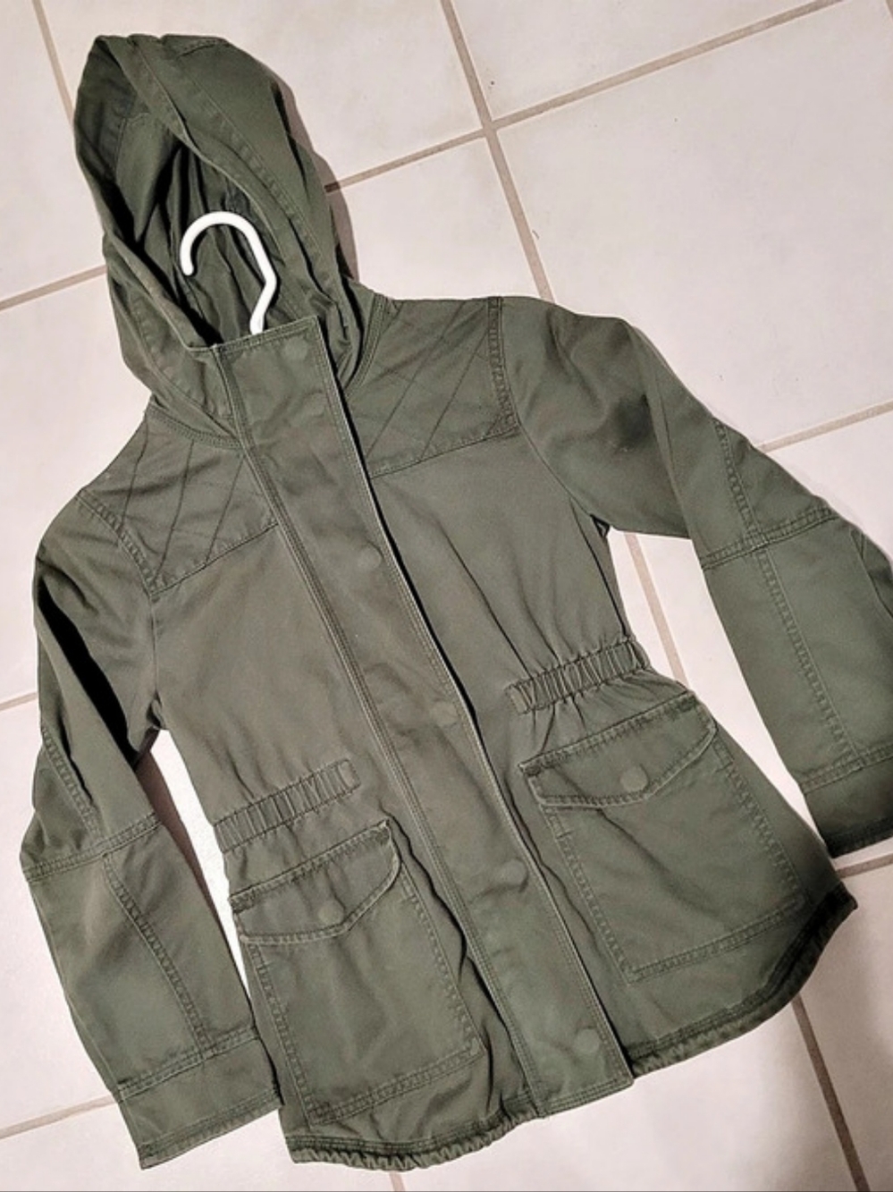 GapKids Girls Green Hooded Raincoat Size Large